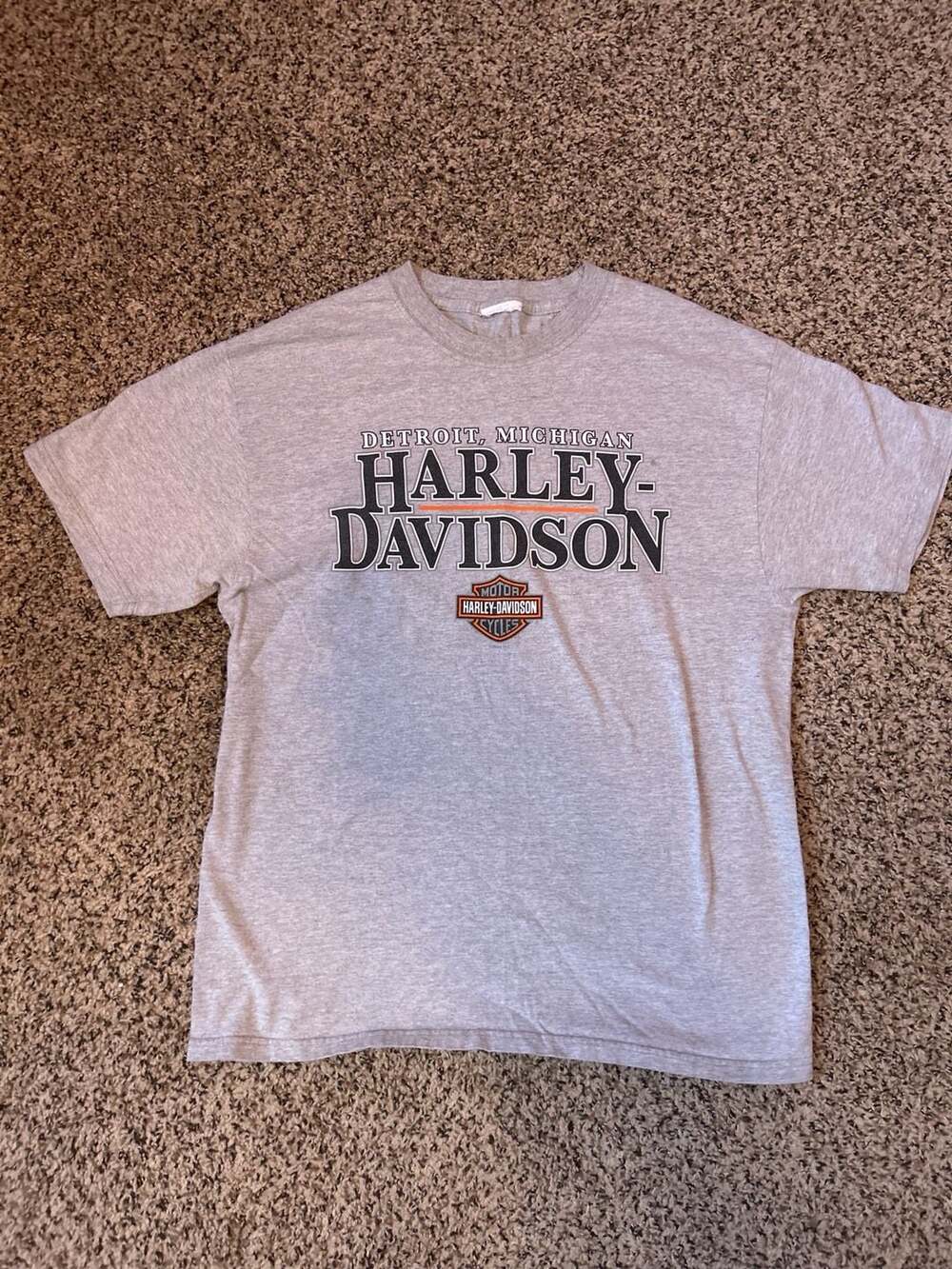 Harley-Davidson Biker Bob's Motown Detroit Michigan Grey T-Shirt